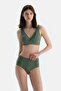 Green Side Draped High Waist Bottom