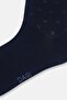 Navy Blue Men's 2-Piece Triangle Patterned Bamboo Socks - 6