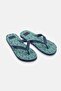 Navy Blue Leaf Patterned Flip Flops