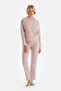 Lilac Slogan Print Detailed Long Sleeve Cotton Pajama Set