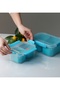 Useful Snack Storage Container with 2 Compartments and Gasket, 2 Pieces Blue