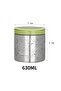 Tantitony Green Stainless Steel Round Patterned Food Thermose 630ml - 3