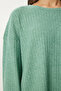Comfortable Ribbed Knitted Blouse and Pants Set Green Lrg0014 - 4