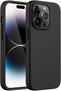 iPhone 14 Pro Max Case with Velvet Inside Camera Raised Soft Silicone Launch Cover Black