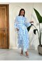 8009-Volant Striped Layered Dress - 3