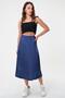 Midnight Blue Satin Skirt - 4