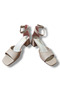 Beige Women's Sandals – Ankle Buckle, Closed Back, Thick Heel - 8