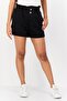 Women Solid Denim Shorts, Black