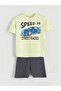 Green Crew Neck Boys T-Shirt and Shorts
