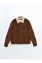 LCW Vision Slim Fit Fur Collar Suede Men's Coat - 6