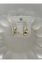 Xuping Minimal Line Detailed Gold Hoop Earrings - 3