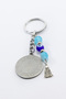 Silver Colored Turquoise Beaded Steel Double Sided Ayetel Kursi Allah Word Felak Nas Ihlas Keychain - 6