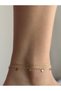 Steel Gold Double Row Elegant Star Anklet - Does Not Darken - - 2
