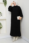 Women's Hijab Ribbed Knitwear Dress - 3