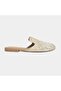 Grace Embellished Mule – Genuine Leather, Hand-Embroidered, Double-Cushioned – Beige