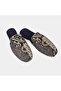 Damask Embroidered Mule – Genuine Leather, Double-Cushioned, Lightweight – Black & Gold