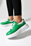 100% Leather Thick Sole Full Mold Green Comfortable Women's Sports Shoes Sneaker - 6