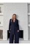 Women's Side Tie Waistband Blazer Jacket Palazzo Pants Two Piece Suit - 5