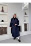 Women's Button Detailed Belted Long Wide Cut Trench Coat - 4