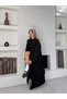 Women's Button Detailed Belted Long Wide Cut Trench Coat - 4