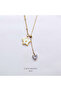 Steel Gold Color Stone Star Necklace - 3