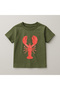 Lobster Crew Neck 100% Cotton Printed Short Sleeve Children's and Teenage T-Shirt