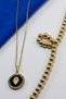 Stainless Steel Necklace with Shiny Stone Hamse Hand Figure (60 cm) - 3