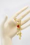 Enamel Heart Seahorse Pearl Seashell Keychain, Gold Colored Gift Keychain - 6