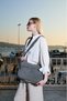 Women's Water Resistant Fabric 5 Compartment Cross Strap Dark Gray School Travel and Shoulder Bag - 8