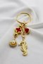Enamel Heart Seahorse Pearl Seashell Keychain, Gold Colored Gift Keychain - 3
