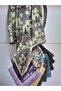Floral Scarf (Italian Stitch) - Dark Green