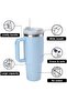 40 oz Tumbler with Handle and Straw | Stainless Steel Tumbler With Lid and Straw | Reu - 2