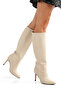 '' Rosa'' Skin Pointed Pull 9 cm Thin Heel Boots New Season