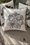 Beauty Flowers Punch Embroidered Patterned Linen Cushion Cover