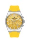 Yellow Silicone Band Chronograph Iconic Sport Design Men's Wrist Watch