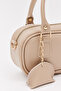 Mink D20 Women's Hand and Shoulder Bag with Single Zipper Compartment and Adjustable Strap Mini Charm Detail - 3