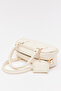 Cream D20 Single Zipper Compartment Adjustable Strap Mini Charm Detailed Women's Hand and Shoulder Bag - 4