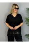 Women's Short Sleeve V-Neck Sequined Viscose Two Thread Blouse and Pants Set - 5
