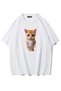Unisex Oversize Cute Cat T-Shirt White