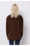 Regular Fit Shirt Neck Plain Women's Brown Long Sleeve Shirt - 2