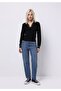 Slim Fit Polo Neck Plain Women's Black Sweater - 3