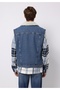 سترة رجالية ذات قصة عادية وياقة كلاسيكية وأزرار غير مبطنة بالفرو باللون الأزرق الداكن - 2