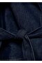 Short Denim Trench Coat with Belt - 5