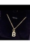 Zircon Letter Steel Necklace Tarnish-Free - 3