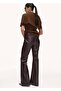 Leather Look Flare Pants - 4
