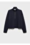 Sweatshirt with Zipper Throat - 3