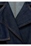 Short Denim Trench Coat with Belt - 6