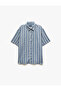 Viscose Regular Fit Short Sleeve Patterned Shirt - 3