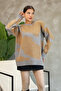 Round Crew Neck Long Sleeve Knitted Bowknot Jacquard Pattern Winter Stylish Knitwear Sweater - 3