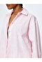 Cotton Long Sleeve Oversize Shirt with Heart Embroidery Detail - 5